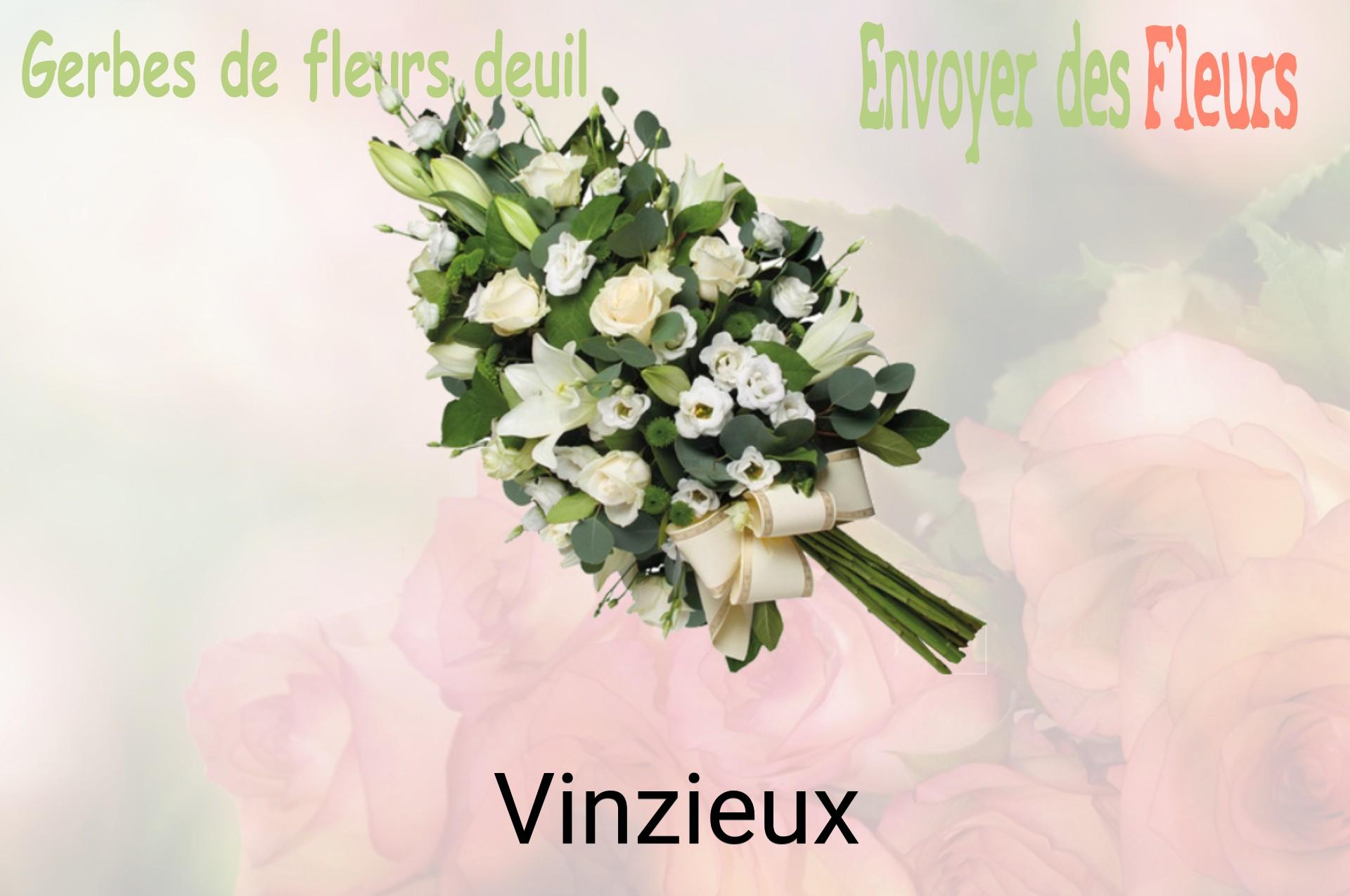 Gerbe de fleurs de deuil livrée à Vinzieux